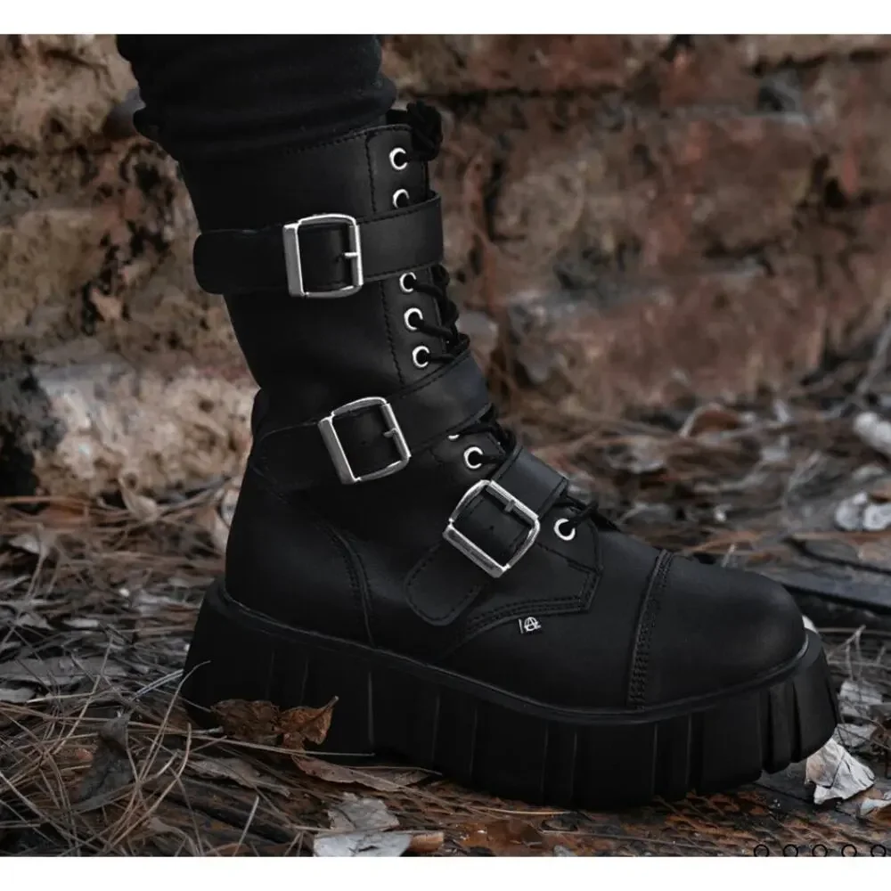 TUK Black TUKskin 3-Buckle Anarchic Airship Boot